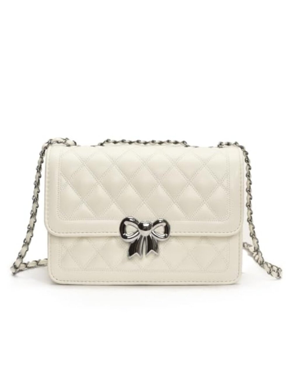 Small Faux Leather Crossbody Bag Quilted Chain Strap Clutch Purse